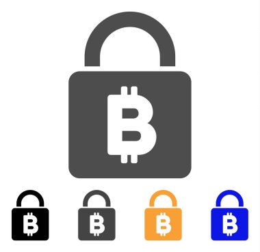 Bitcoin kilit vektör simgesi
