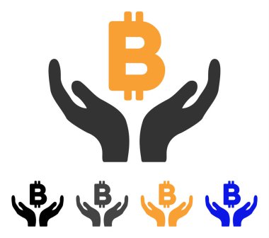 Bitcoin bakım el simge vektör