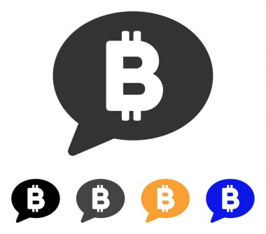 Bitcoin ileti balon vektör simgesi