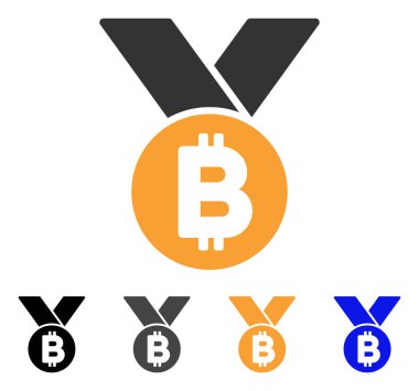 Bitcoin madalya vektör simgesi