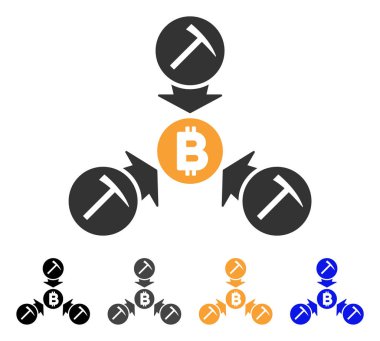 Bitcoin araştırma havuzu vektör simgesi
