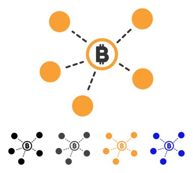Bitcoin ağ vektör simgesi