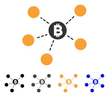 Bitcoin Net yapısı vektör simgesi