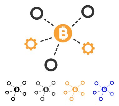 Bitcoin ağ düğümleri vektör simgesi