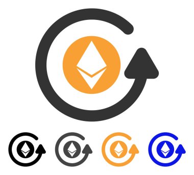 Ethereum ters ibraz vektör simgesi