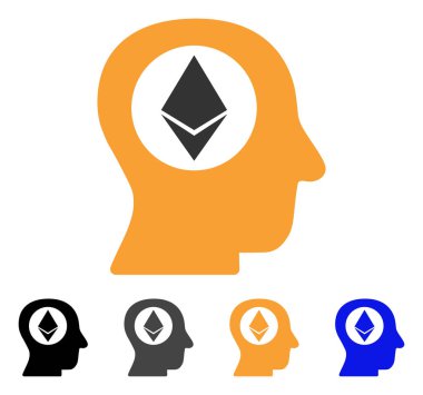Ethereum zihin vektör simgesi