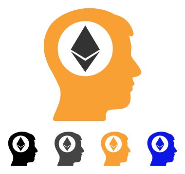 Ethereum zihin vektör simgesi