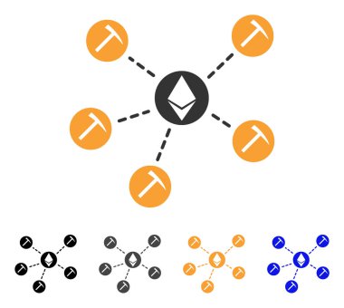 Ethereum araştırma havuzu vektör simgesi