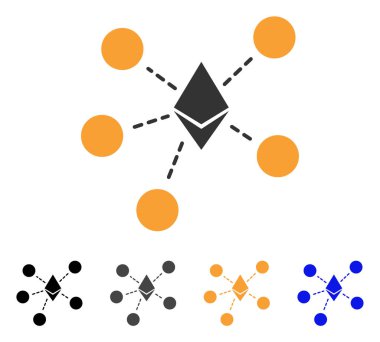 Ethereum Net yapısı vektör simgesi