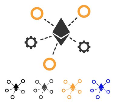 Ethereum ağ düğümleri vektör simgesi