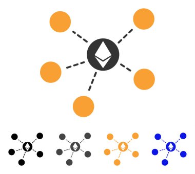 Ethereum ağ vektör simgesi