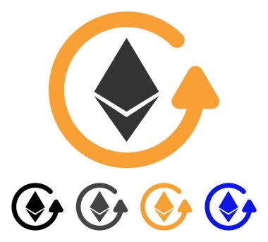 Ethereum geri ödeme vektör simgesi