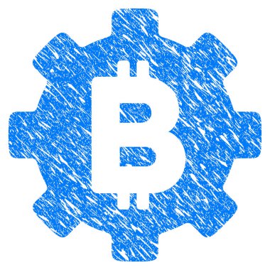 Bitcoin Cog Wheel Grunge simgesi