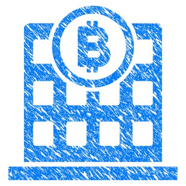 Bitcoin Corporation Building Grunge Icon clipart