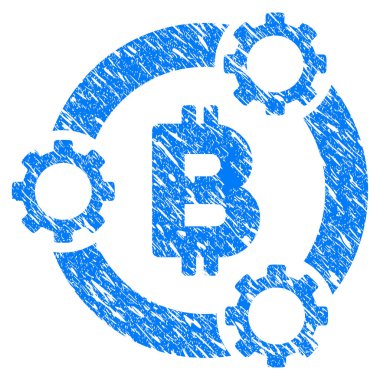 Bitcoin havuzu işbirliği Grunge simgesi