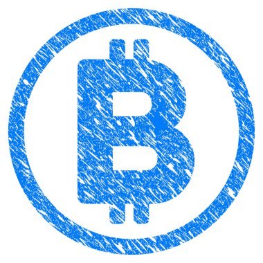 Bitcoin yuvarlak Grunge simgesi