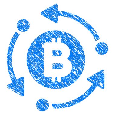 Bitcoin döndürme oklarını Grunge simgesi