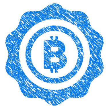 Bitcoin mühür damgası Grunge simgesi