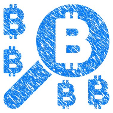 Bitcoin arama Grunge simgesi