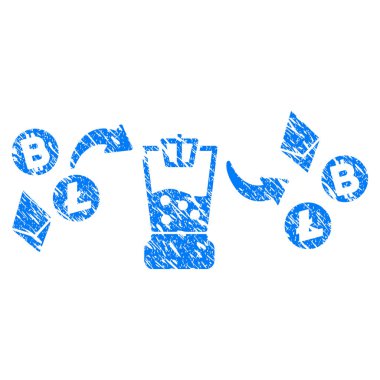 Cryptocurrency karıştırıcı Grunge simgesi