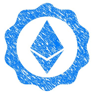 Ethereum rozet mühür Grunge simgesi