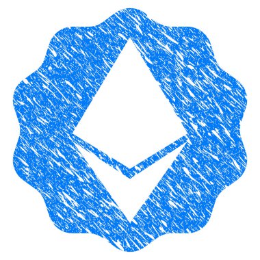 Ethereum rozet mühür Grunge simgesi