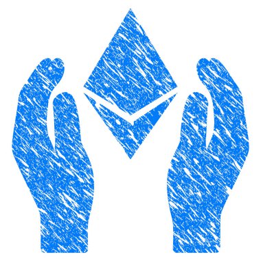 Ethereum bakım el Grunge simgesi