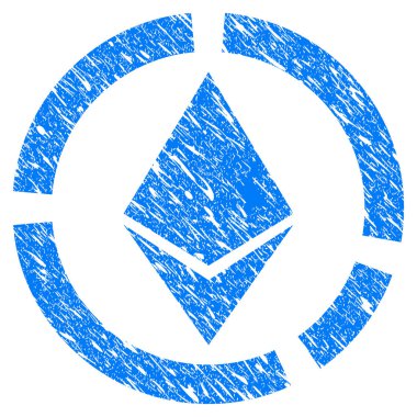 Ethereum daire diyagram Grunge simgesi