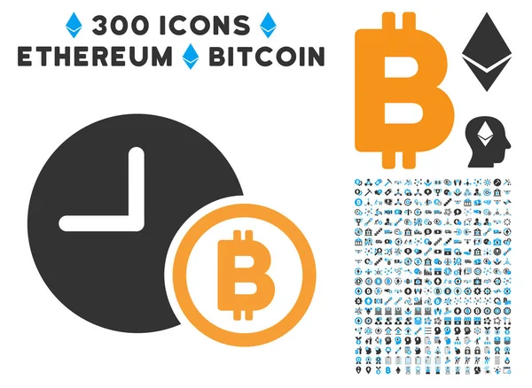 Küçük resim ile Bitcoin kredi saat düz simgesi