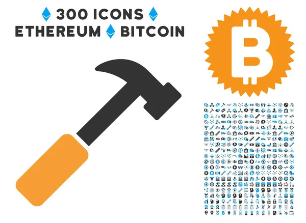 Çekiç düz simge seti ile