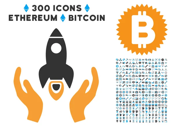 Uzay roket bakım el düz simgesiyle