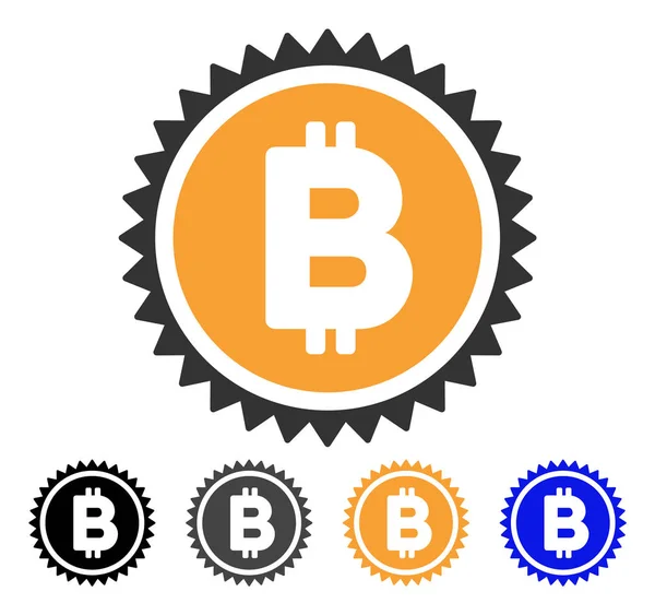 Bitcoin-Medaille Münzvektorsymbol — Stockvektor