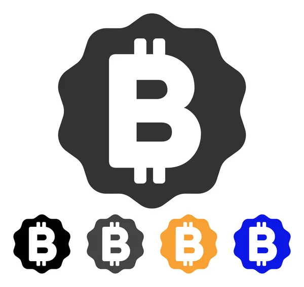 Bitcoin Medalha Moeda Vector Ícone —  Vetores de Stock
