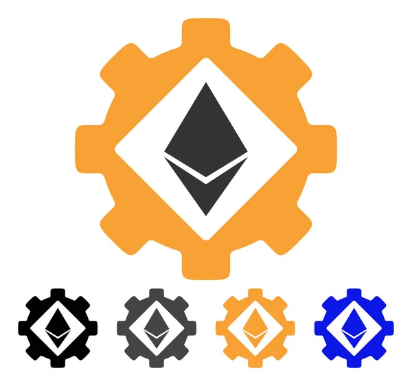 Ethereum Options Gear Vector Icon — Stock Vector