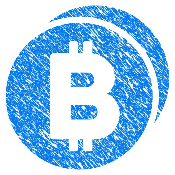 Bitcoin mynt Grunge ikonen — Stock vektor
