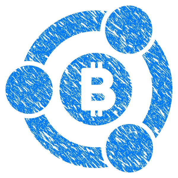 Bitcoin Colaboración Grunge Icono — Vector de stock