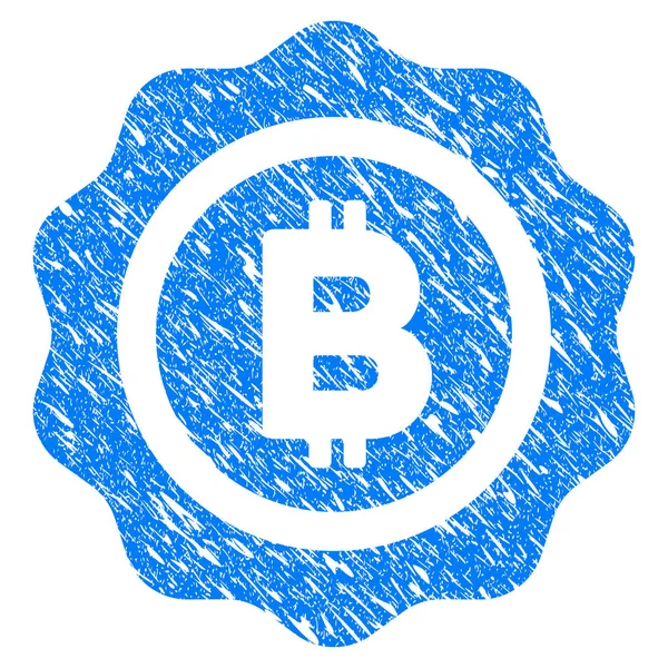 Bitcoin mühür Grunge simgesi