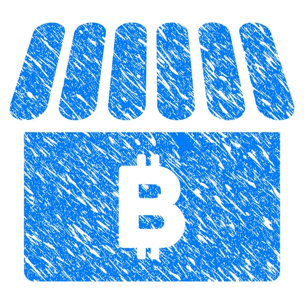 Bitcoin Shop Grunge Icon — Stock Vector