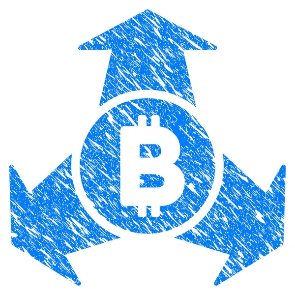 Bitcoin Pase Flechas Icono Grunge — Vector de stock