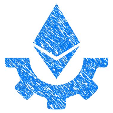 Ethereum sanayi dişli Grunge simgesi