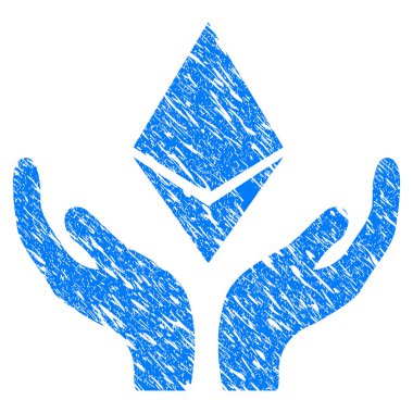 Ethereum bakım el Grunge simgesi
