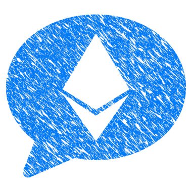 Ethereum ileti balon Grunge simgesi