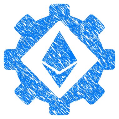 Ethereum seçenekleri dişli Grunge simgesi