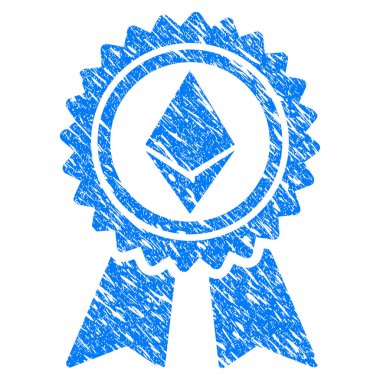 Ethereum ödül madalya Grunge simgesi
