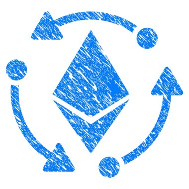 Ethereum döndürme Grunge simgesi