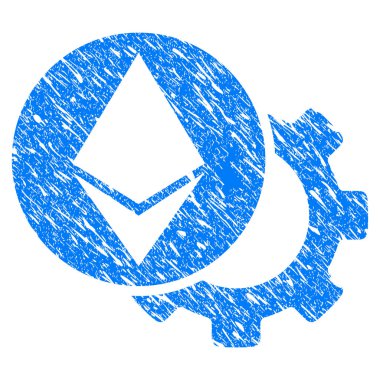 Ethereum ayarları dişli Grunge simgesi