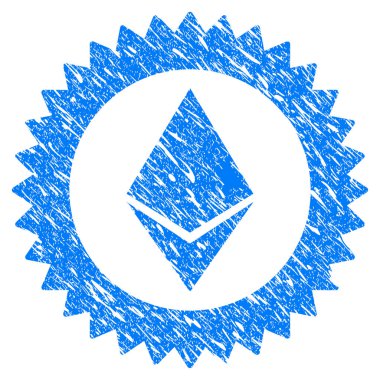 Ethereum damga mühür Grunge simgesi