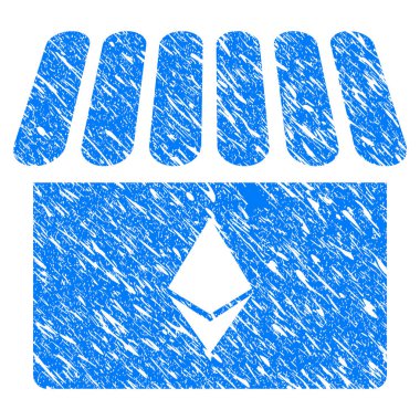 Ethereum mağaza Grunge simgesi