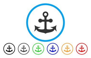 Çapa yuvarlak vektör simgesi