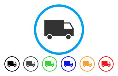 Kargo Van vektör simge yuvarlak